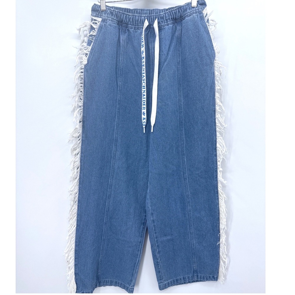 Adidas x KSENIASCHNAIDER Fringe Wide-leg Baggy Jeans Western Streetwear Festival